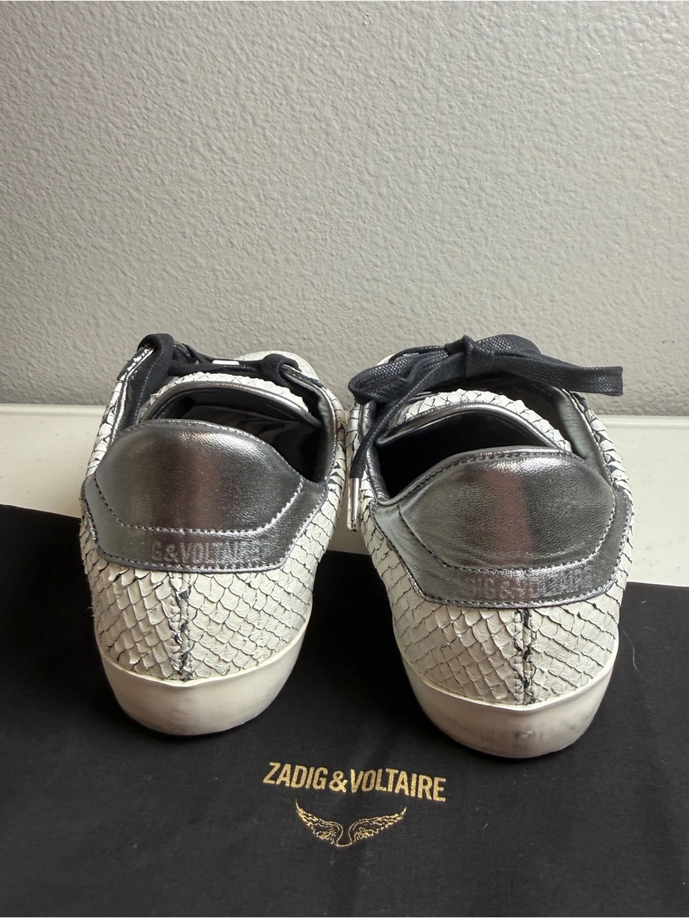 Zadig & Voltaire Neo Keith Flash Sneakers White Snakeskin - Picture 4 of 11